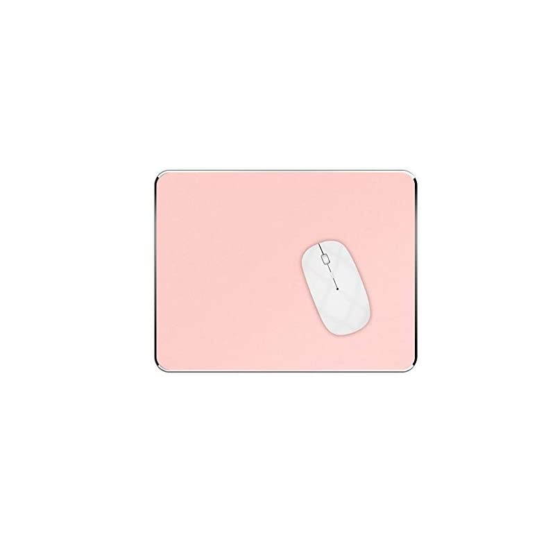 Pink Metal Mouse Pad-Office Gaming Hard Aluminum Mouse Mat, Dual-Use Waterproof Non-Slip Matte Metal/PU Mousepad for Laptop, Computer and PC Double Side Design by