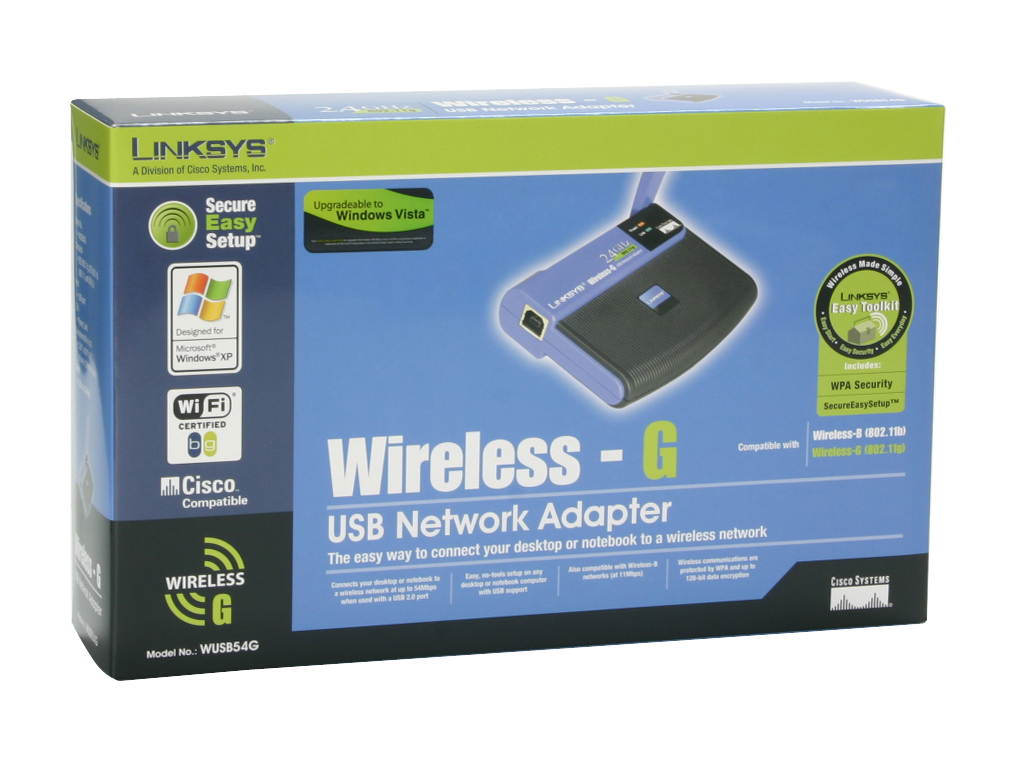 Linksys WUSB54G USB 1.1/2.0 Wireless-G Adapter
