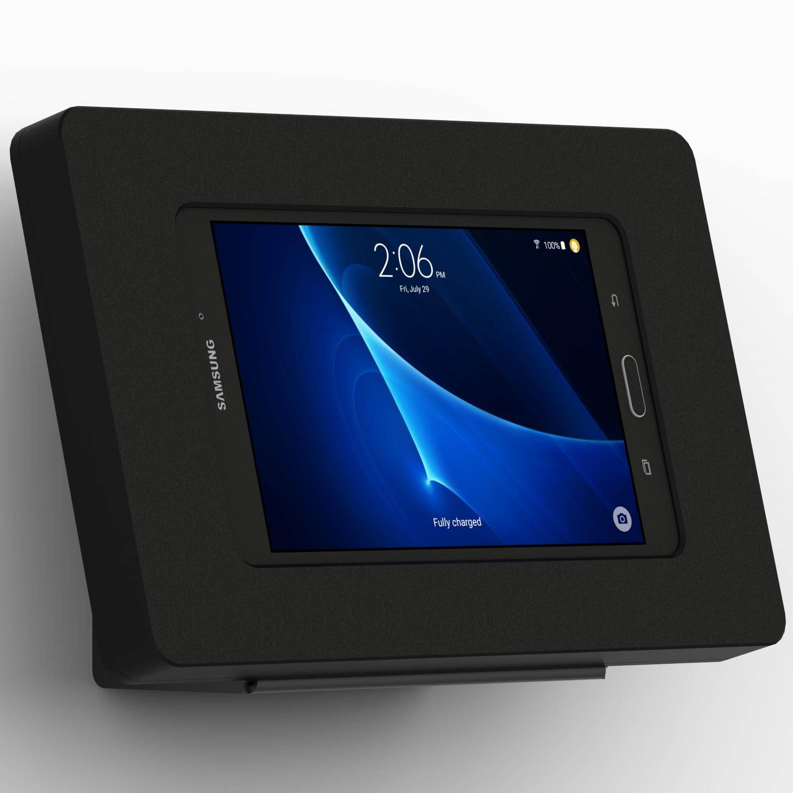VidaMount Black Enclosure and Fixed Tilted 15&deg; Wall Mount [Bundle] compatible with Samsung Galaxy Tab A 7.0
