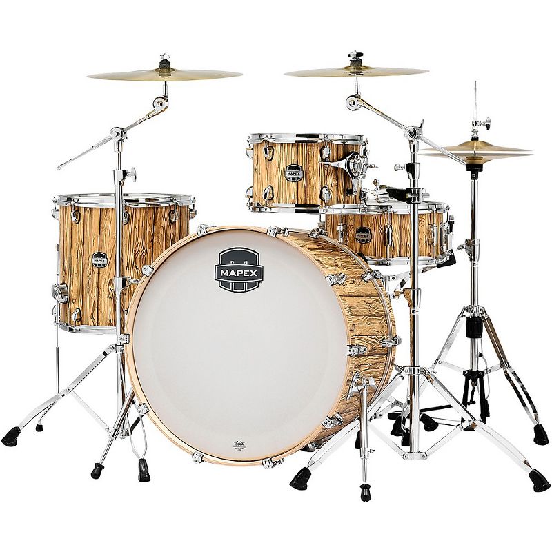 Mapex Mars Series 4-Piece Rock Shell Pack with 24 in. Bass Drum Driftwood Chrome