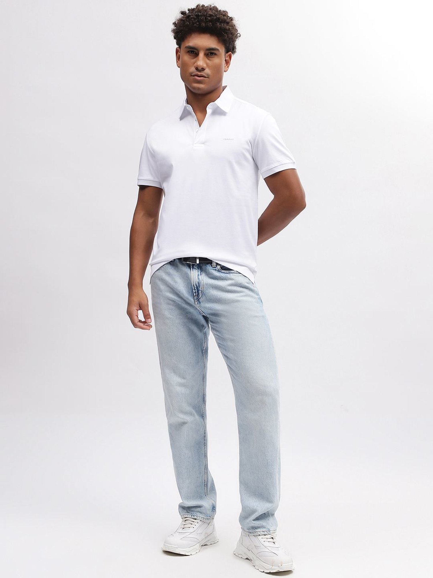 GANT Solid Polo Neck Slim Fit T-Shirt