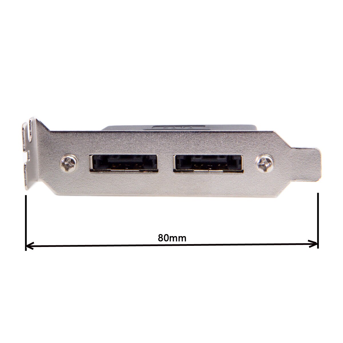 Cablecc Dual Port SATA 7pin to Esata 7Pin Adapter Male to Male with Low Profile PCI-E Bracket 80mm Length for small form factor PCs