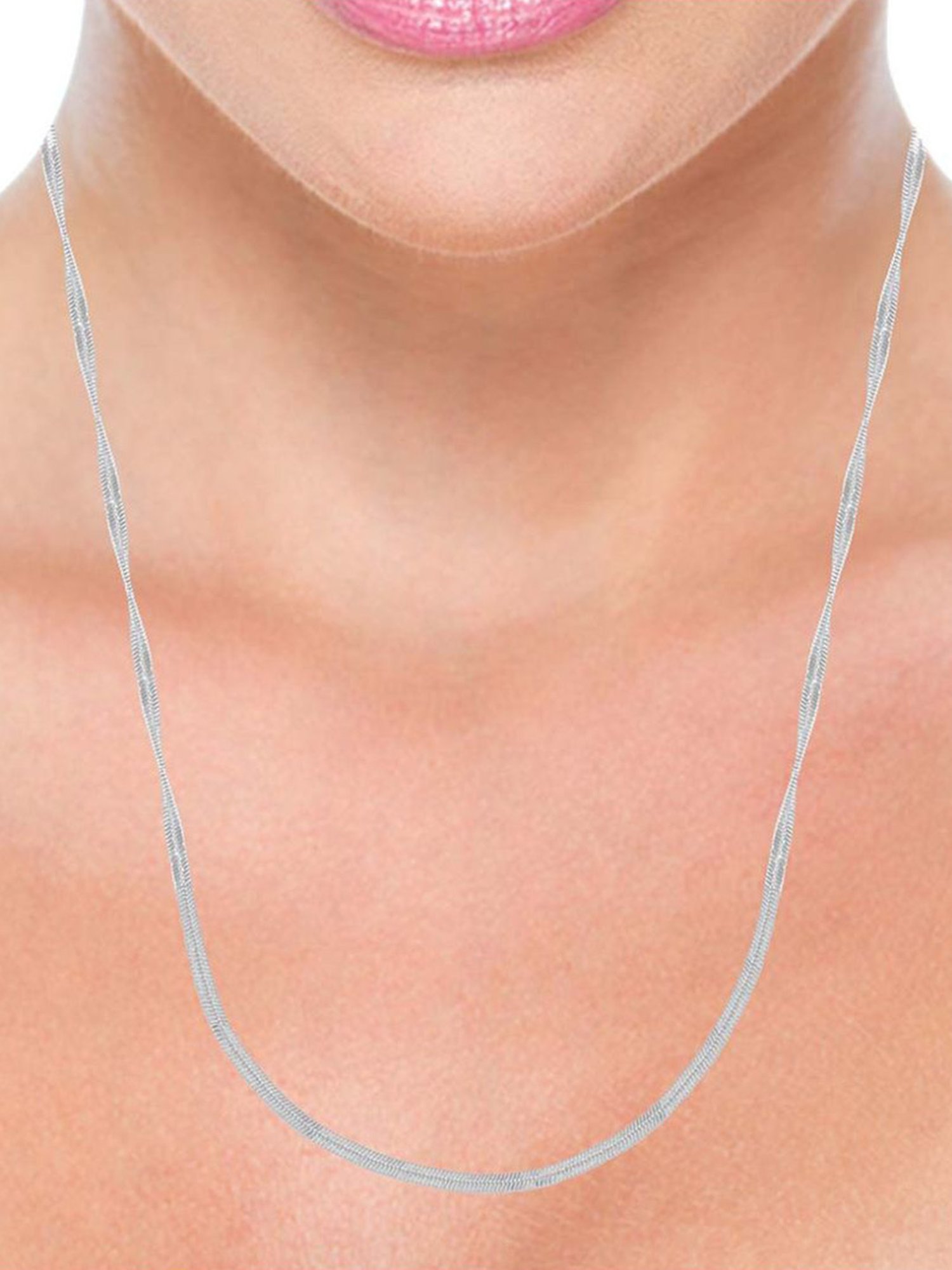 Rihi by P.C. Chandra Jewellers 92.5 Sterling Silver Snake Chain for Women & Girls