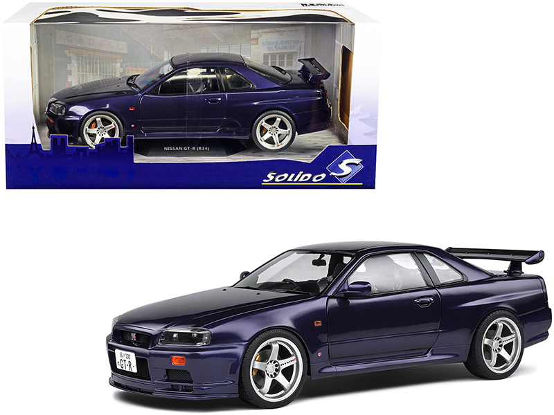 1999 Nissan Skyline GT-R RHD (Right Hand Drive) Blue Metallic with Poker Chip Collector's Token and Game Card "Trivial Pursuit" "Pop Culture" 2022 Release 2 1/64 Diecast Model Car by Johnny Lightning