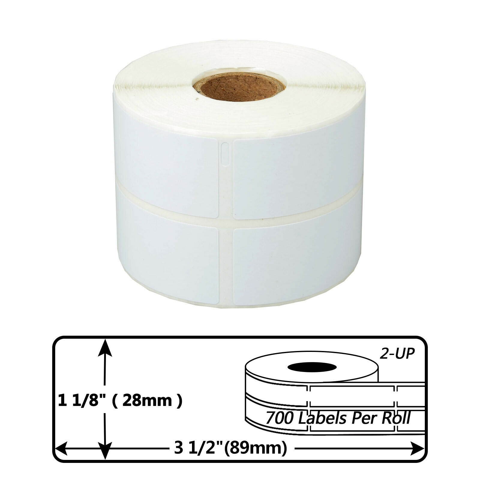 10 Roll 1 1/8" x 3 1/2" For DYMO LabelWriter 4XL 700 Labels Per Roll 2-UP 30253 30252