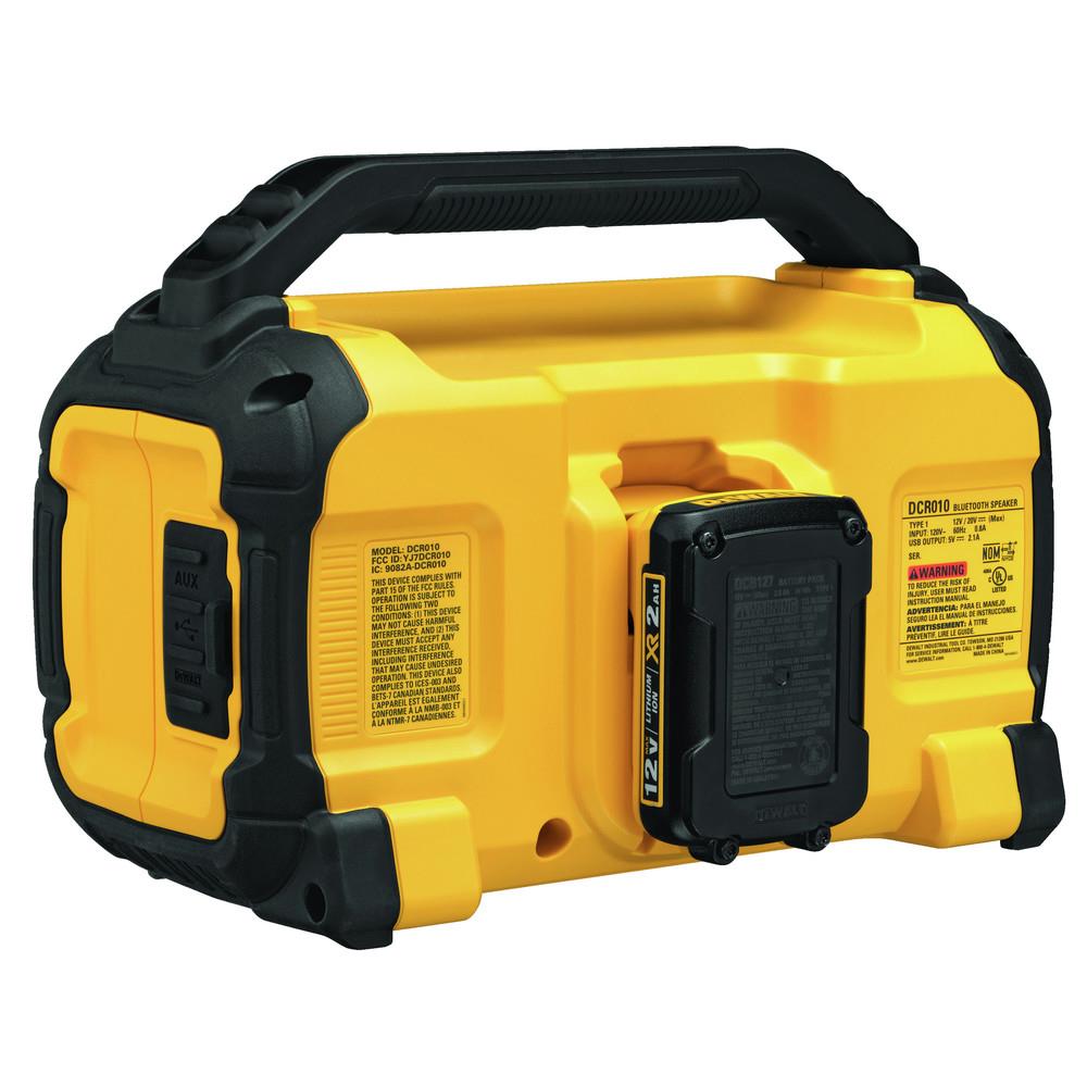DeWALT DCR010 12-Volt/20-Volt Corded/Cordless Dual Speaker Bluetooth Speaker