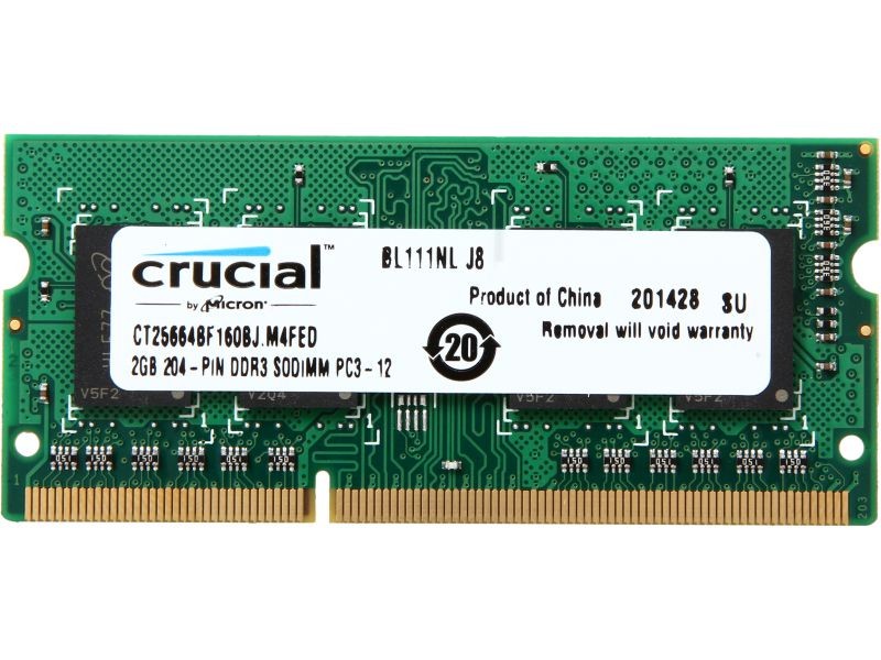 Crucial 8GB (2 x 4GB) 204-Pin DDR3 SO-DIMM DDR3L 1600 (PC3L 12800) Laptop Memory Model CT2KIT51264BF160BJ