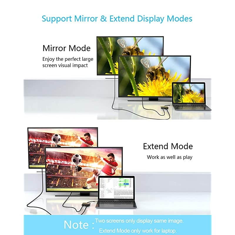 USB C to VGA Adapter USBC to HDMI Hub Adapter Thunderbolt 3 Compatible for MacBook ProAiripad ProDell XPSNintendo Switch