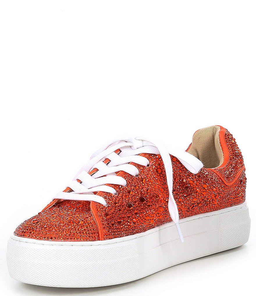 Blue by Betsey Johnson Sidny Rhinestone Embellished Platform Lace-Up Sneakers