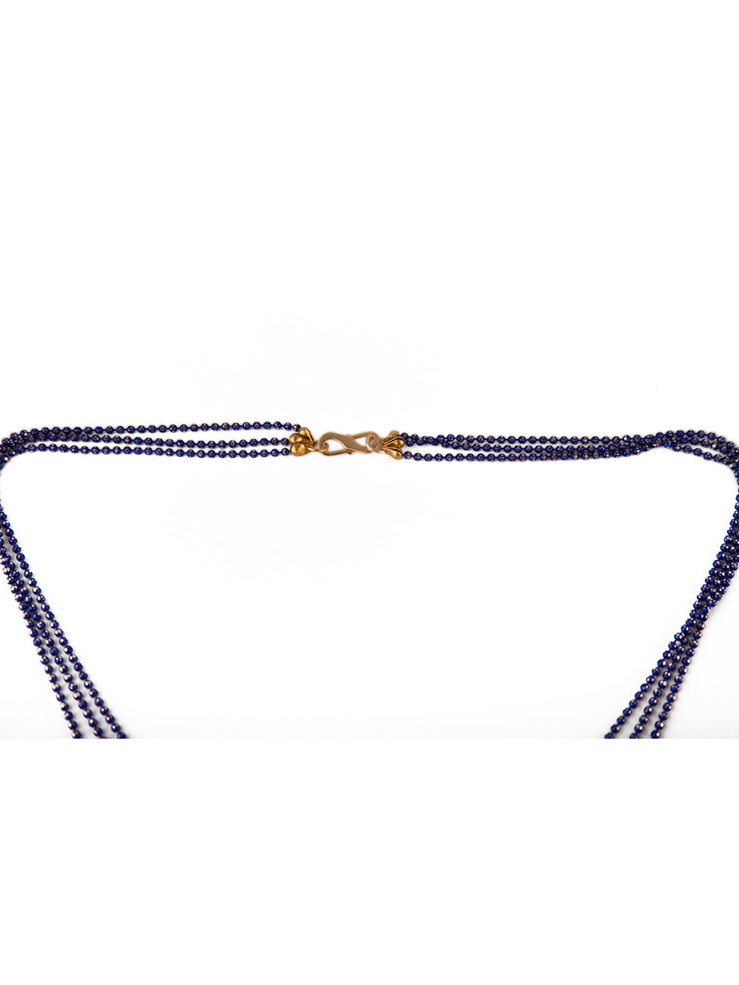 Prita by Priyaasi Triple Evil Eye Blue Beaded Necklace