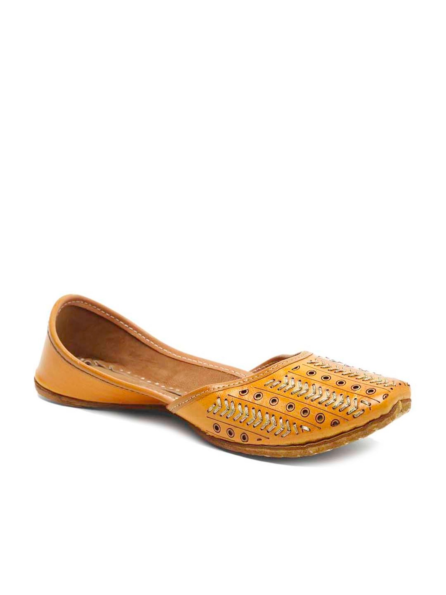 Glam Story Women's Orange Ethnic Juttis
