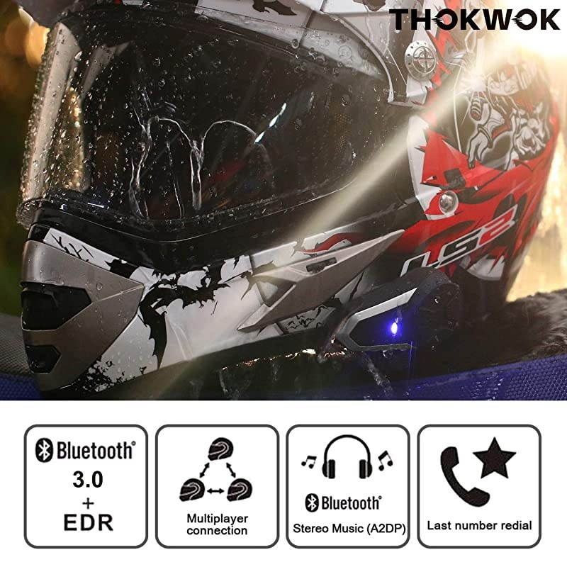 Motorcycle Bluetooth Headset, BT-S3 1000m 3 Riders Group Motorbike Helmet Bluetooth Communication System Headphones for Ski Universal Wireless Interphone Intercom(New Version,Pack 2)