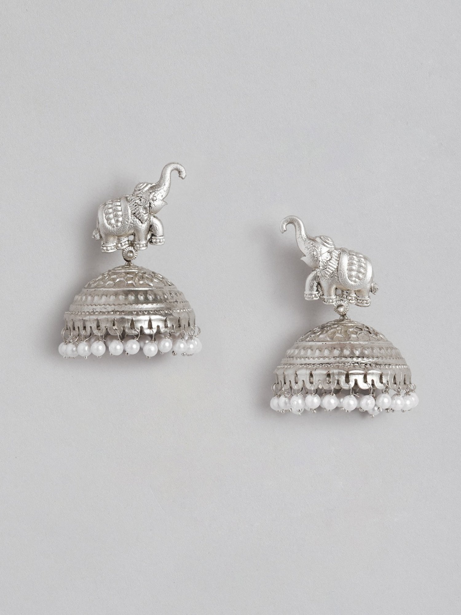 Abdesigns Graceful High Quality German Silver Jhumki Earrings