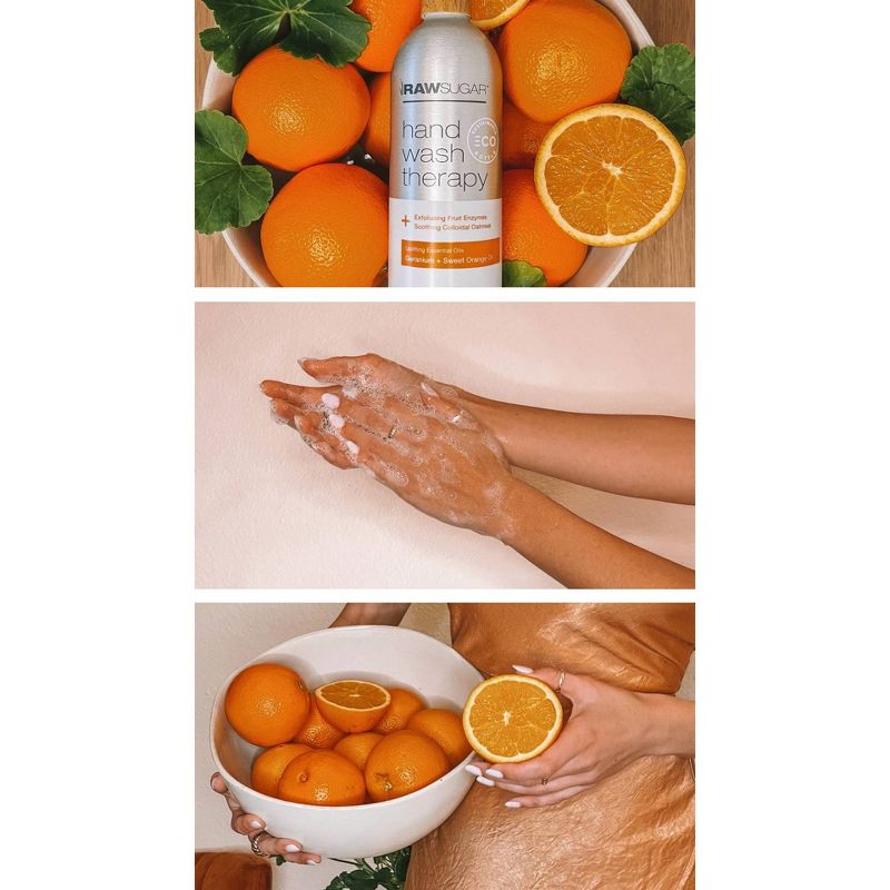 Raw Sugar Exfoliating Hand Wash Therapy Geranium + Sweet Orange Oil - 12 fl oz