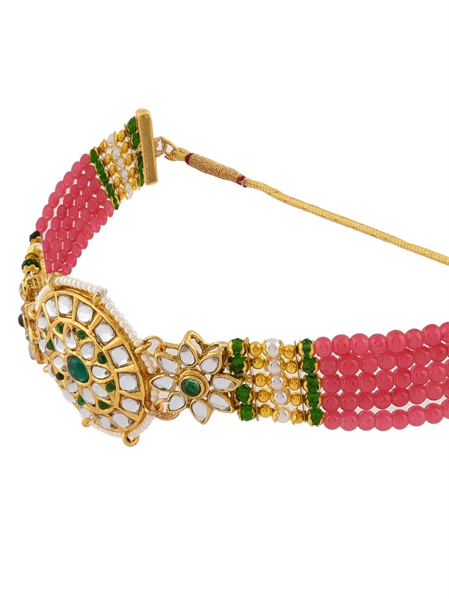 Sri Jagdamba Pearls White Alloy Classic Necklace & Earring Set