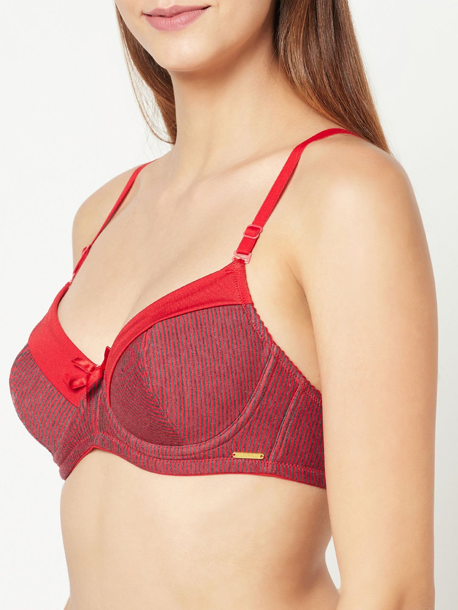 Da Intimo Red Under Wired Non Padded Full Coverage Bra