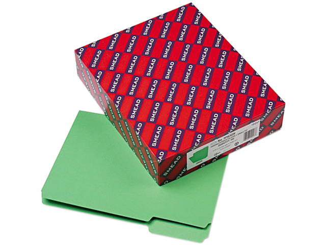 Smead 10247 Interior File Folders, 1/3 Cut Top Tab, Letter, Green, 100/Box
