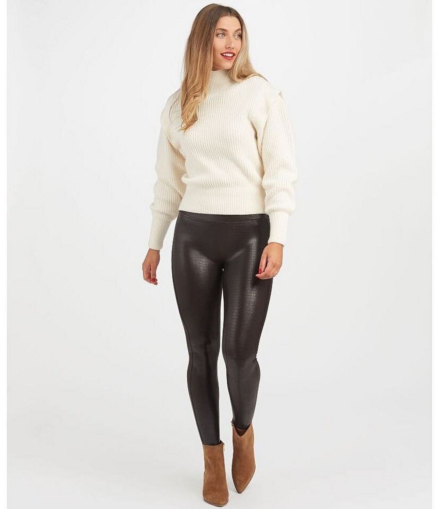 Spanx Faux Leather Croc Shine Leggings