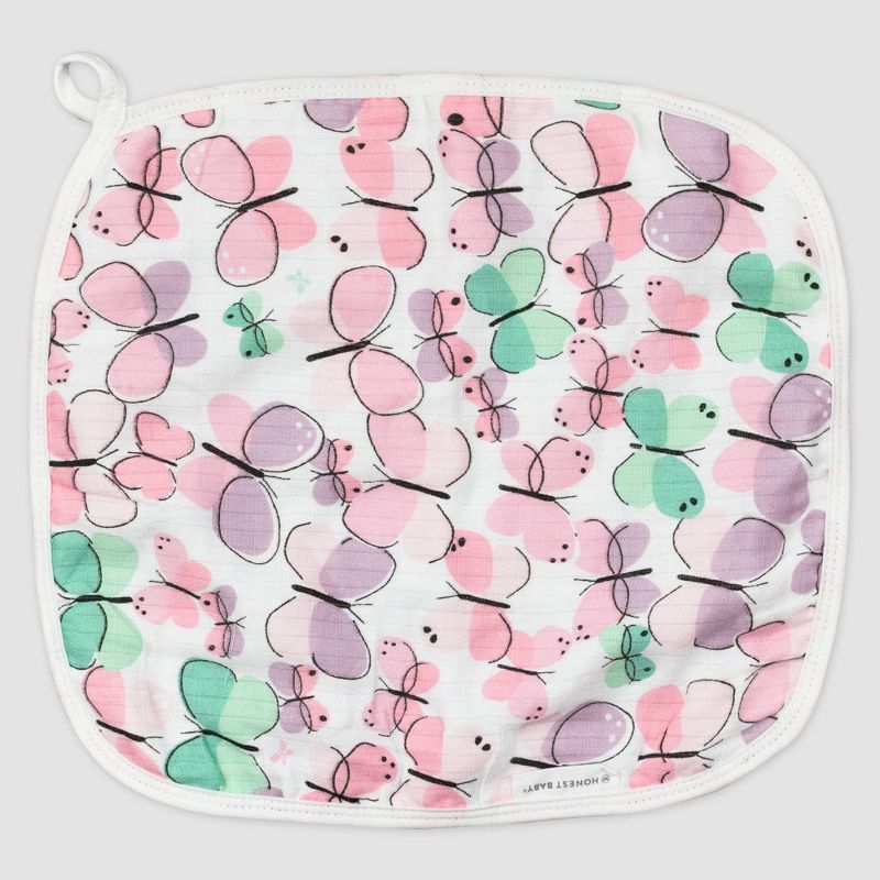 Honest Baby Girls' 4pk Organic Cotton Flutter Washcloth