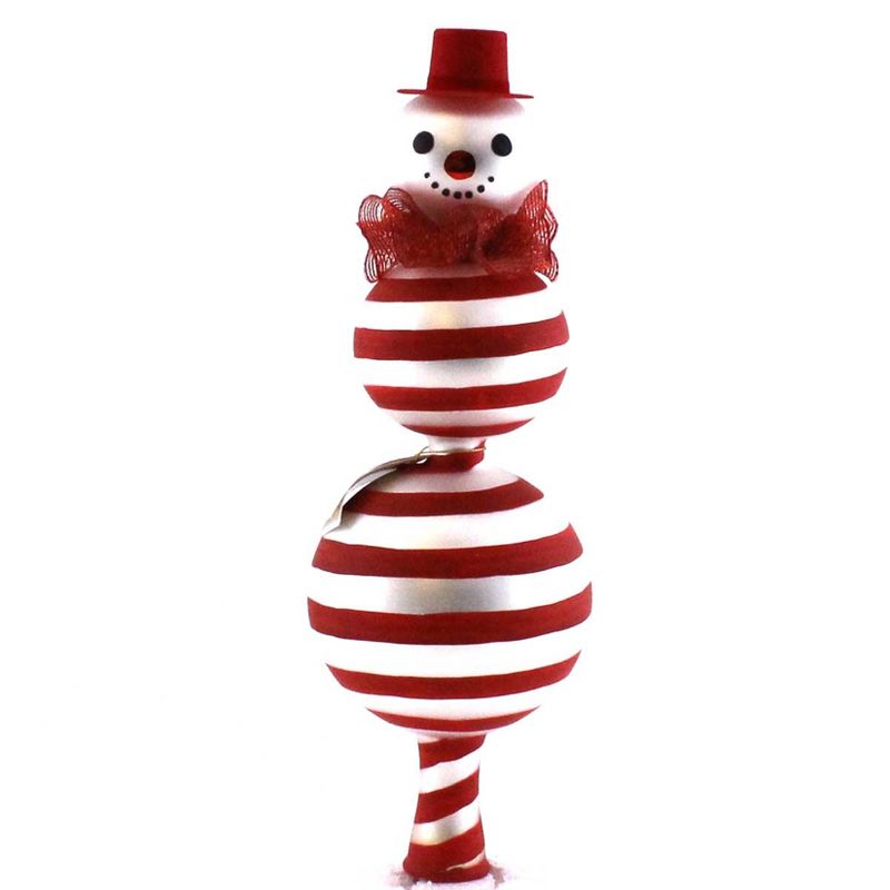 Laved Italian Ornaments Peppermint Snowman Finial Christmas Italian  -  Tree Toppers