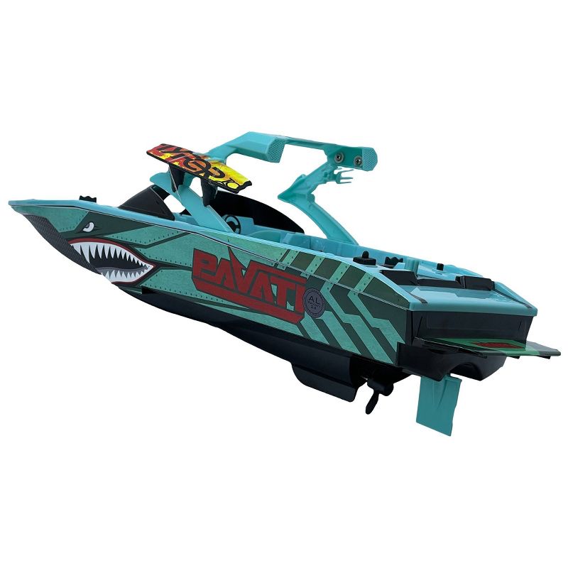 Hyper 1:18 Scale RC Pavati Wakeboard Boat - Lake Blue with Shark Mouth Graphics