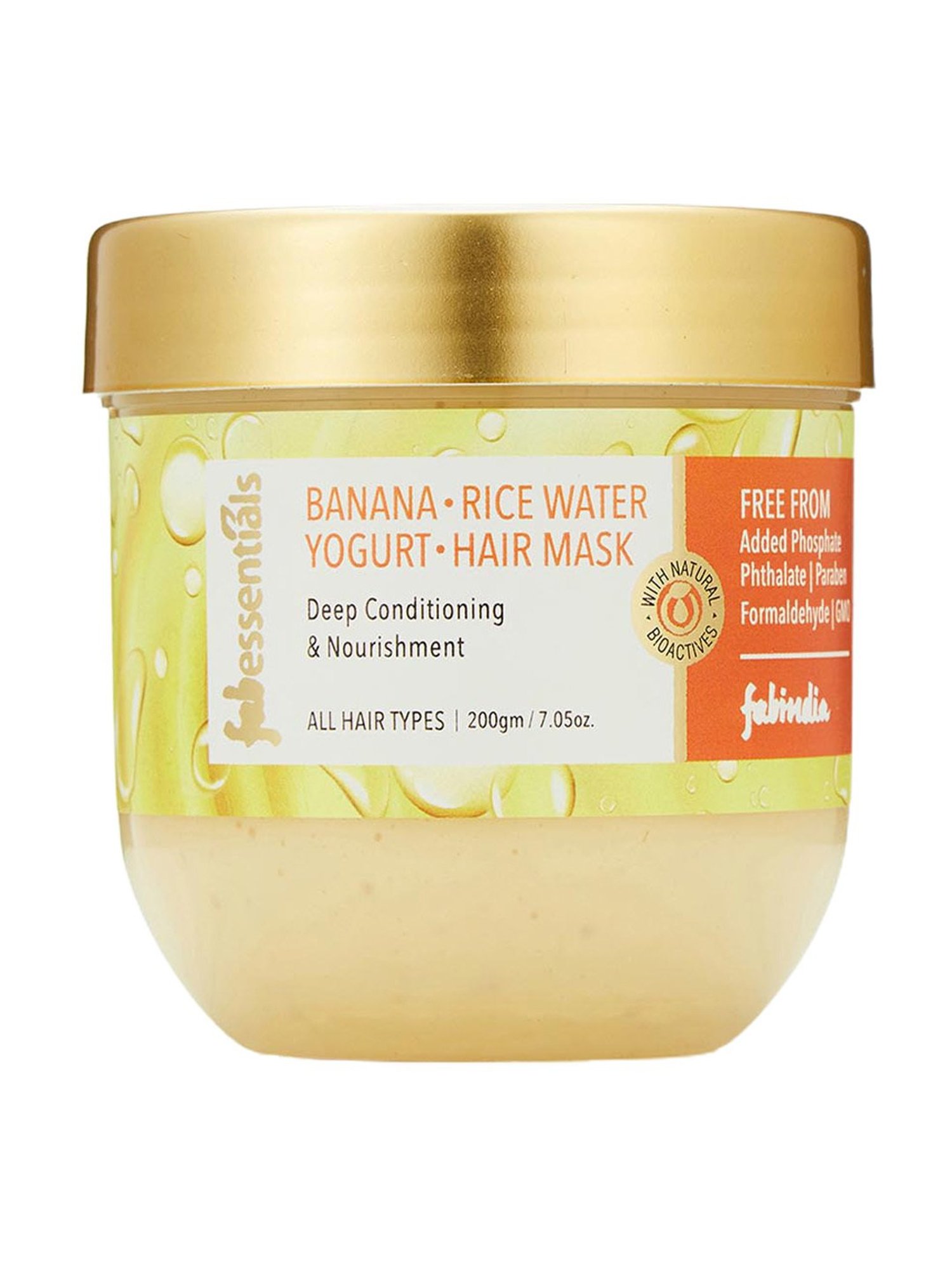 Fabessentials Banana, Rice Water & Yogurt Hair Mask - 200 gm