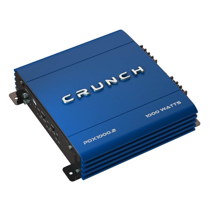 Crunch PowerDriveX 1000W 2 Channel Blue A/B Car Amplifier + 4-Gauge Wiring Kit