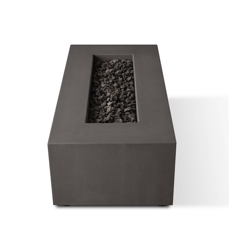 Caraga Casual Rectangle Natural Gas Fire Table Carbon - Jensen Co.