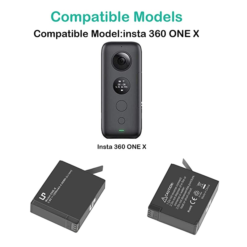 Insta360 ONE X Battery Charger Pack Compatible with Insta360 ONE X Action Camera  3Pack Replacement Battery amp Triple Slot USB Charger with Builtin TF Memory Card Reader