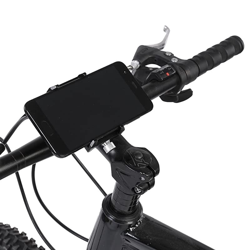 Phone Mount Aluminum Alloy Adjustable Bicycle Phone Holder Clip Handlebar Phone Support BracketBlack