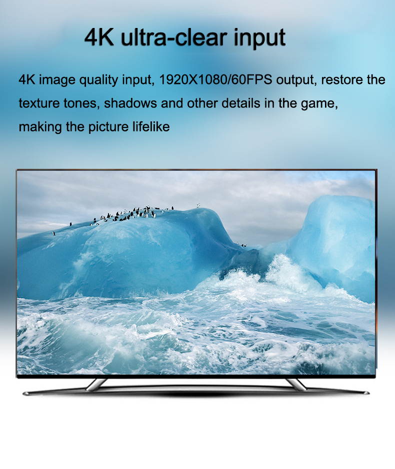 4K HDMI Video Capture Card USB3.0 1080p 60Hz Capture Card Screen Dongle Game Streaming Live Broadcasts Video Recording With Video HDMI Loop Out Audio Microphone Input For Linux Mac OS Windows PS4