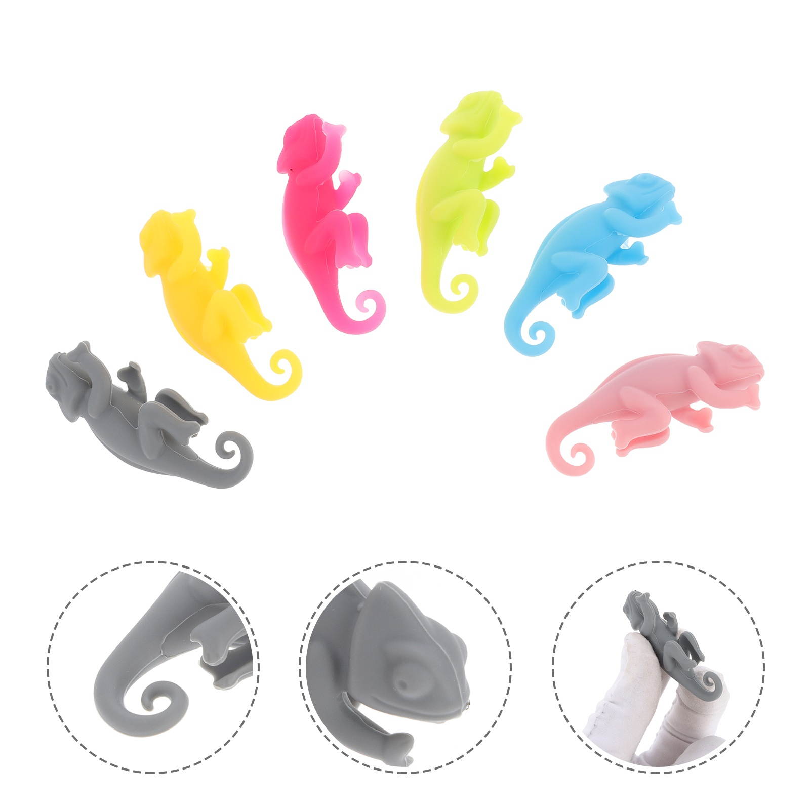 6pcs Wine Glass Identifier Creative Adorable Cartoon Wine Glass Tag Drink Glass Marker