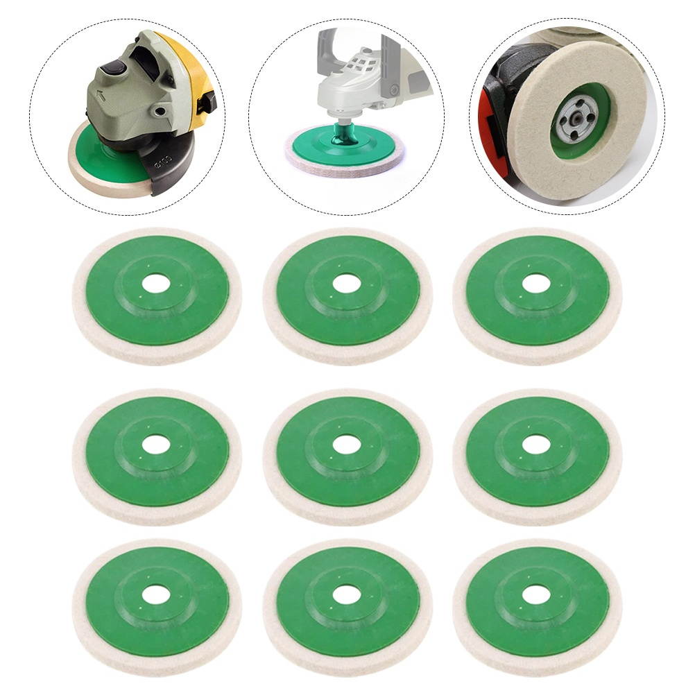 10pcs Wool Felt Grinding Wheel Pad Marble Polishing Disc Buffer Polisher Tools