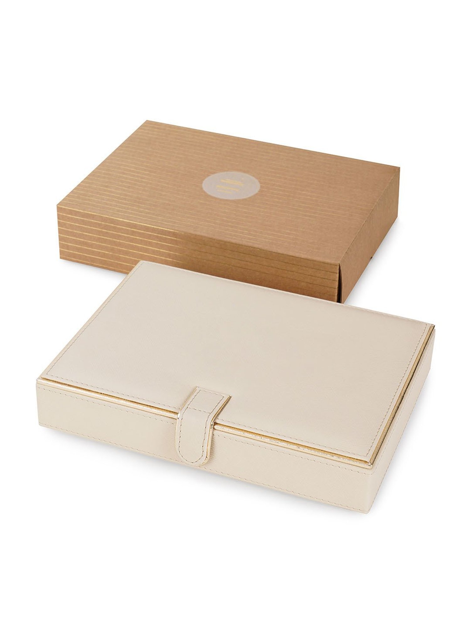 Pure Home and Living Cream Faux Leather Jewellery Organiser