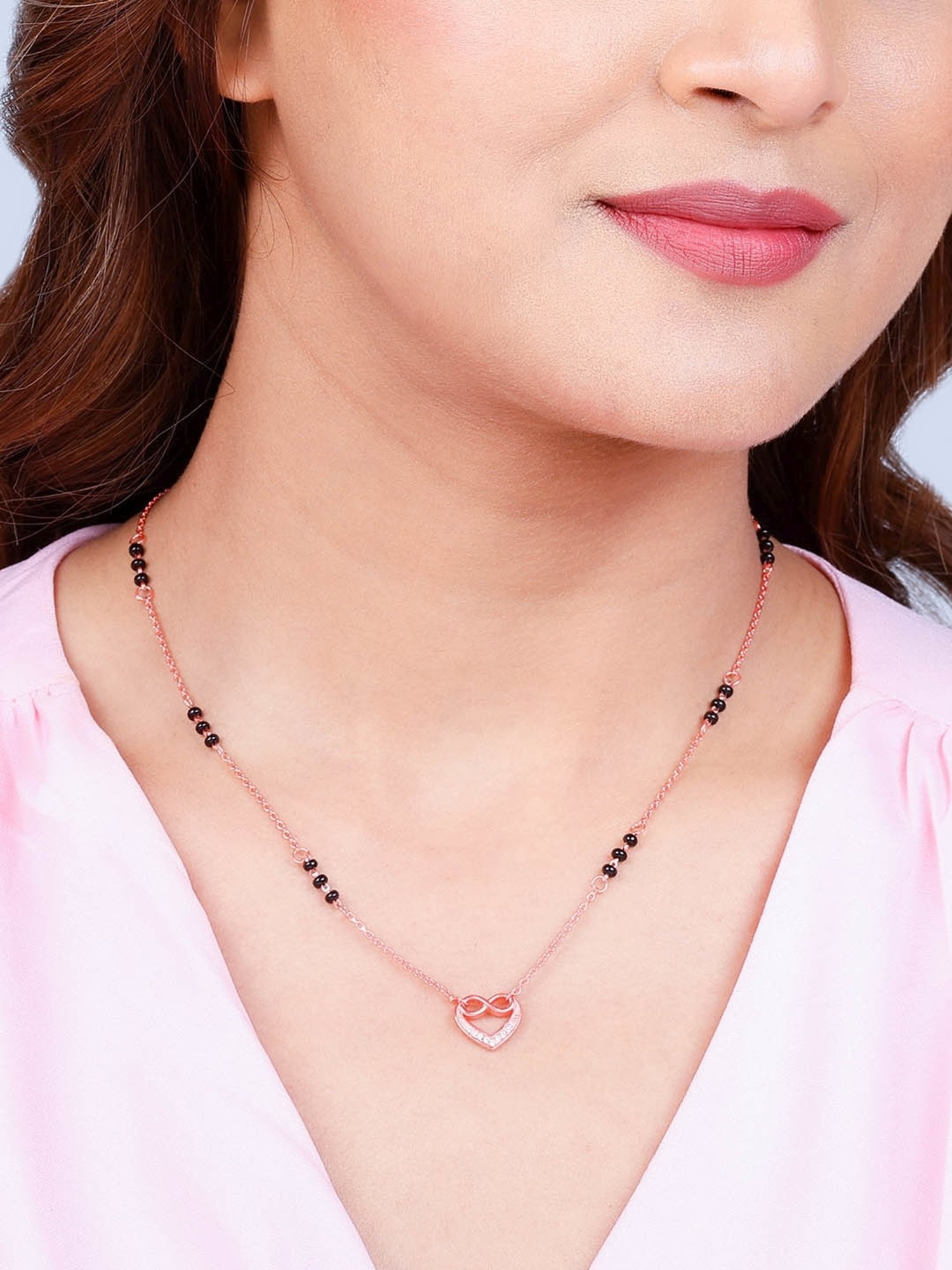 GIVA Love All Around 92.5 Sterling Silver Infinite Love In Heart Mangalsutra
