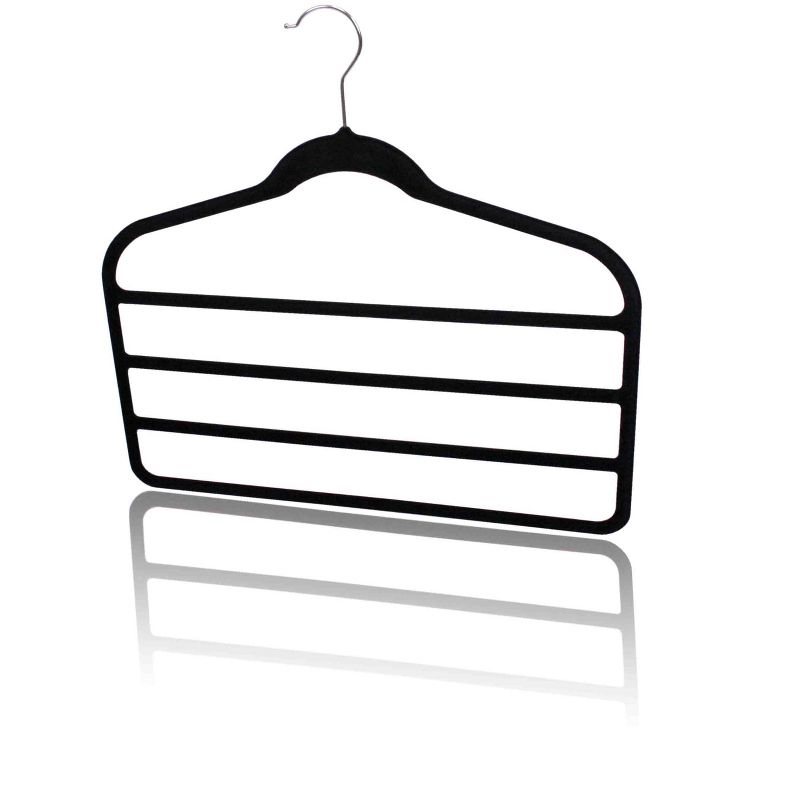 Home Basics Velvet Trouser Hanger, (Pack of 3), Black