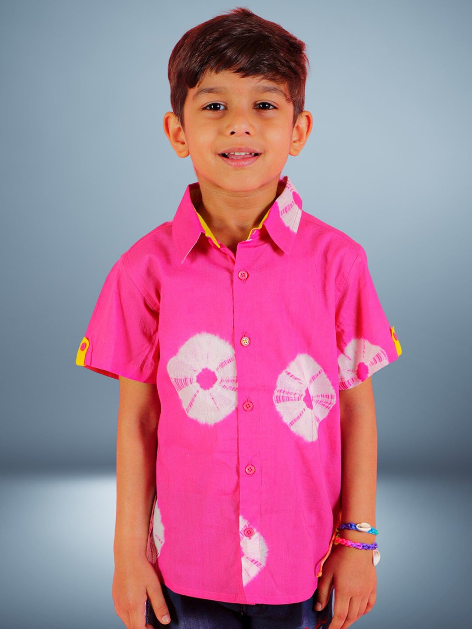 Lil Drama Kids Dark Pink Printed Shirt