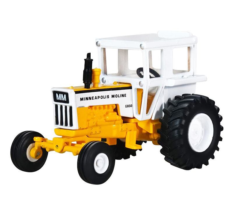 Minneapolis Moline G850 Tractor with Cab Yellow and White 1/64 Diecast Model by SpecCast