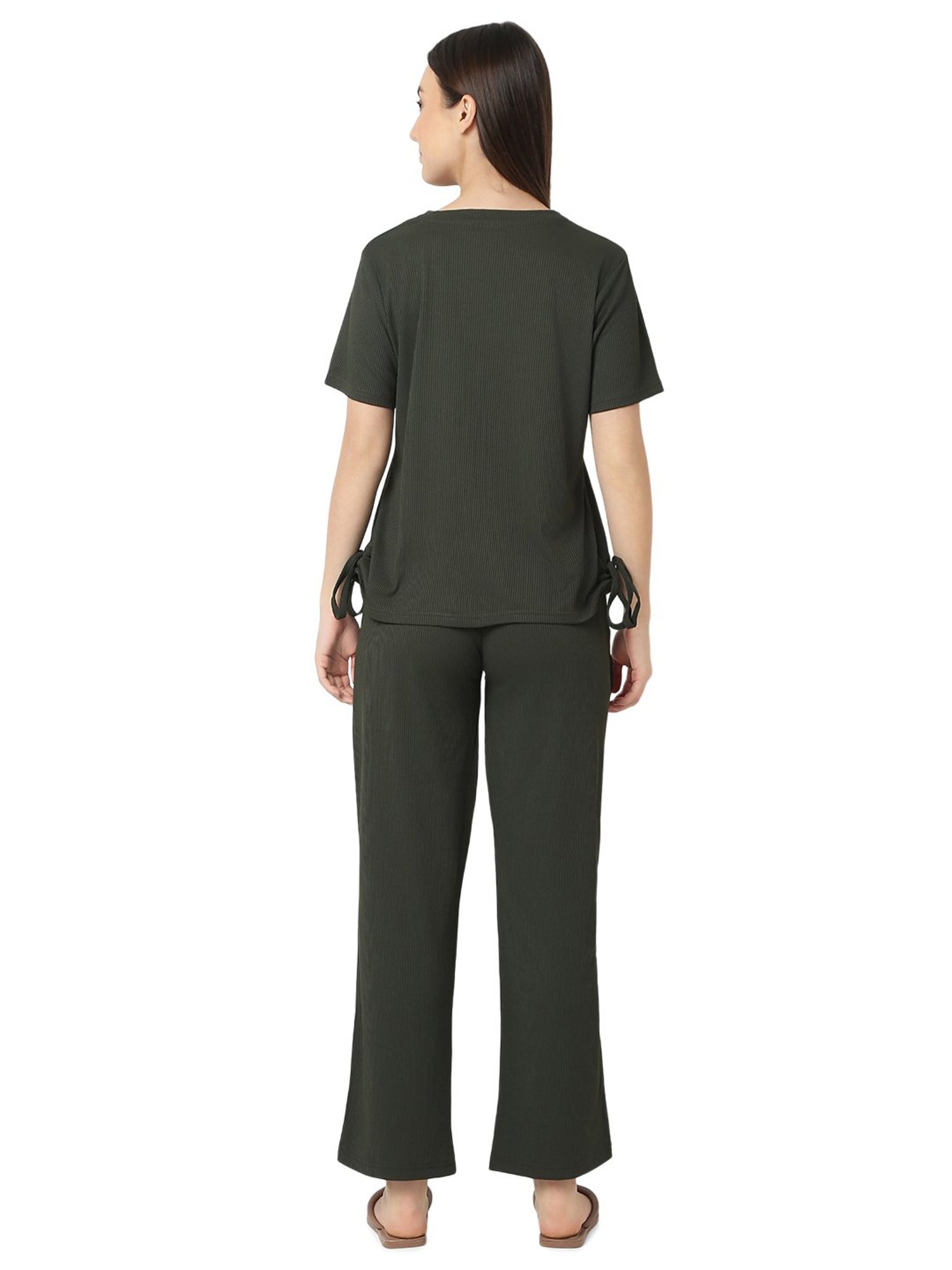 Smarty Pants Olive Top With Lounge Pants