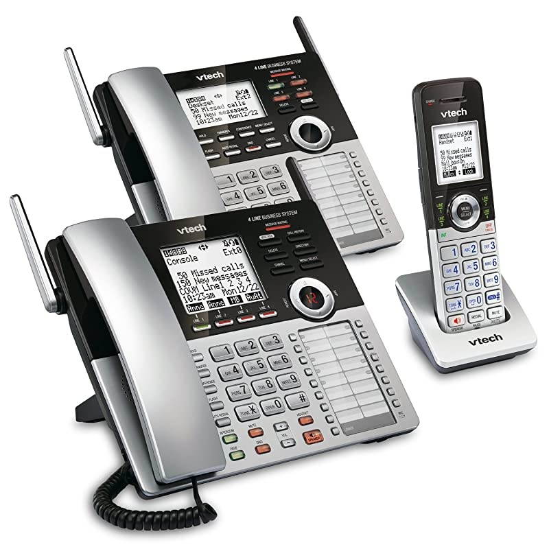 4-Line Small Business Phone System - Office Starter Bundle with 1 CM18445 Main Console, 1 CM18245 Deskset & 1 CM18045 Handset