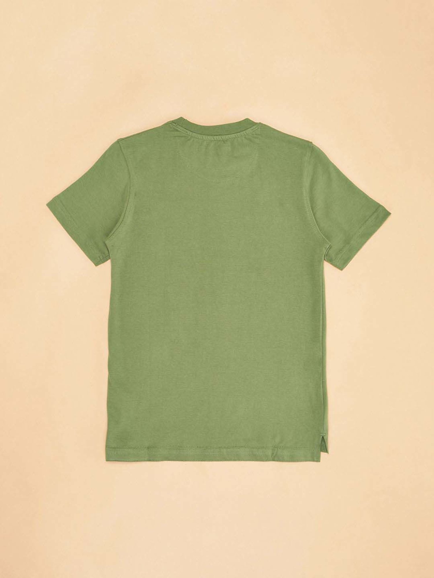 Pantaloons Junior Kids Olive Cotton Printed T-Shirt