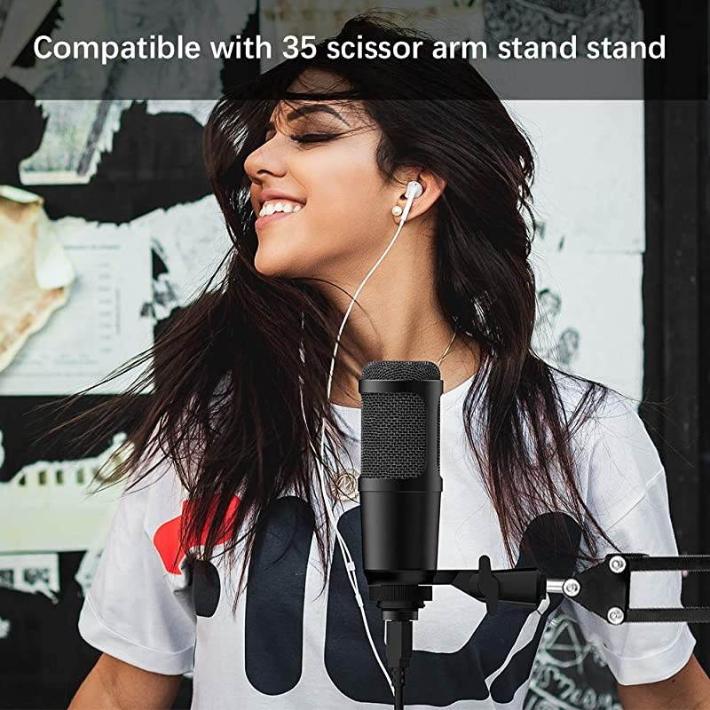 USB Microphone, Microphone for Computer Metal Condenser Recording Microphone for PS4 Mac Windows Computer Desktop Microphone for Gaming Podcast Streaming YouTube Chatting