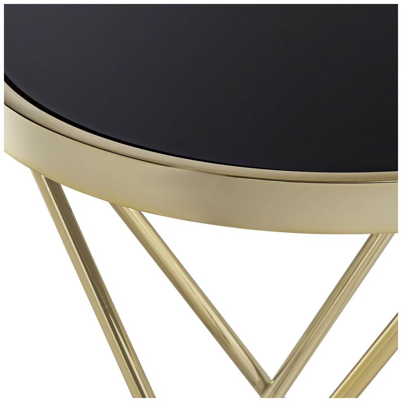 55 Downing Street Marty 17 1/2" Wide Gold and Black Hairpin End Table