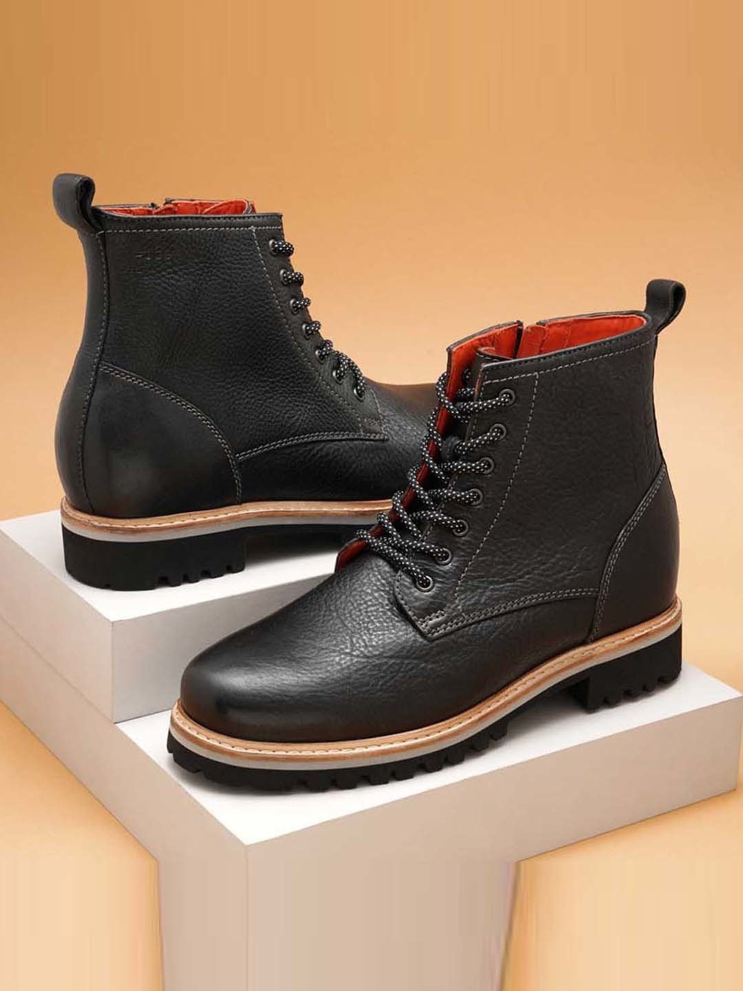 Ruosh Men's Black Derby Boots