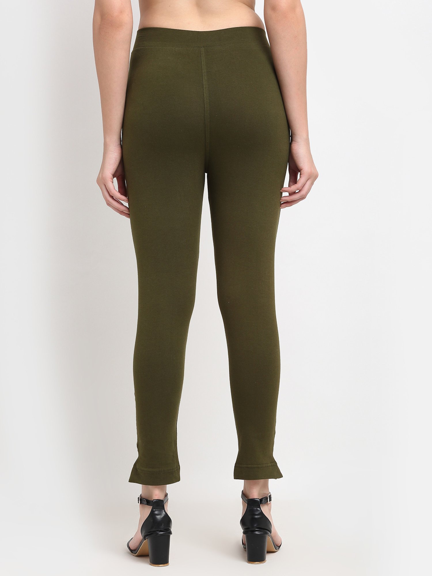 TAG 7 Olive Green & Yellow Cotton Pants - Pack Of 2
