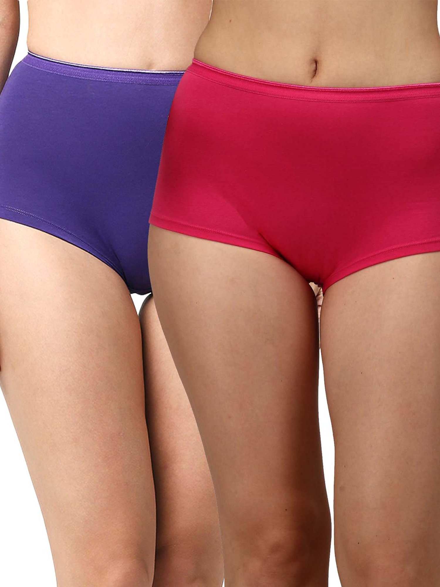 Soie Pink & Purple Boy Shorts - Pack of 2