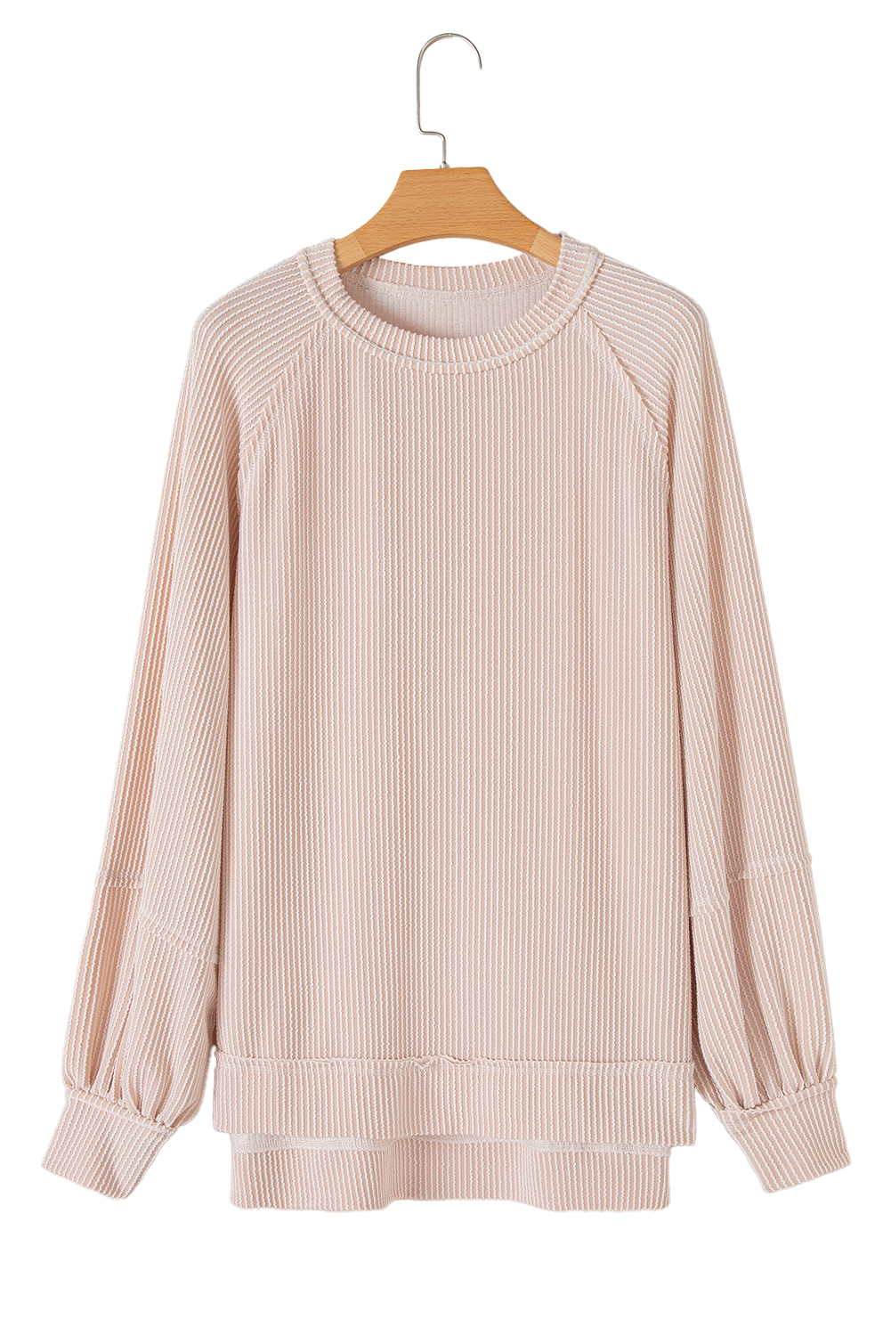 Jet Stream Corded Lantern Sleeve Pullover Ruffle Mini Skirt Set