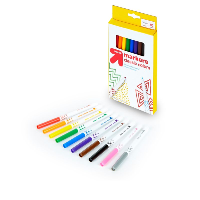 10ct Markers Fine Tip Classic Colors - up & up™