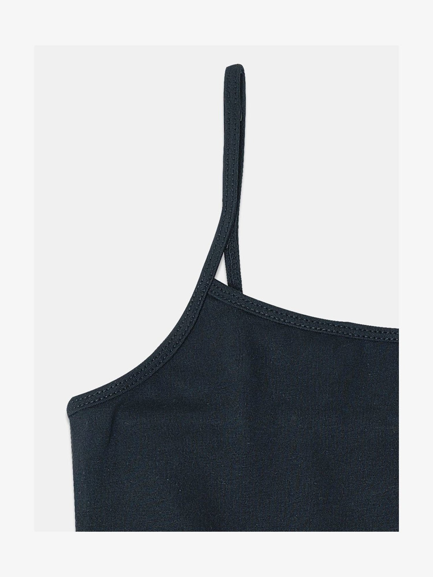 Sillysally Kids Black Solid Camisole (Pack of 2)