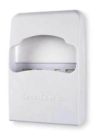 TOUGH GUY 2VEX7 Toilet Seat Cover Dispenser, White, Height: 12"